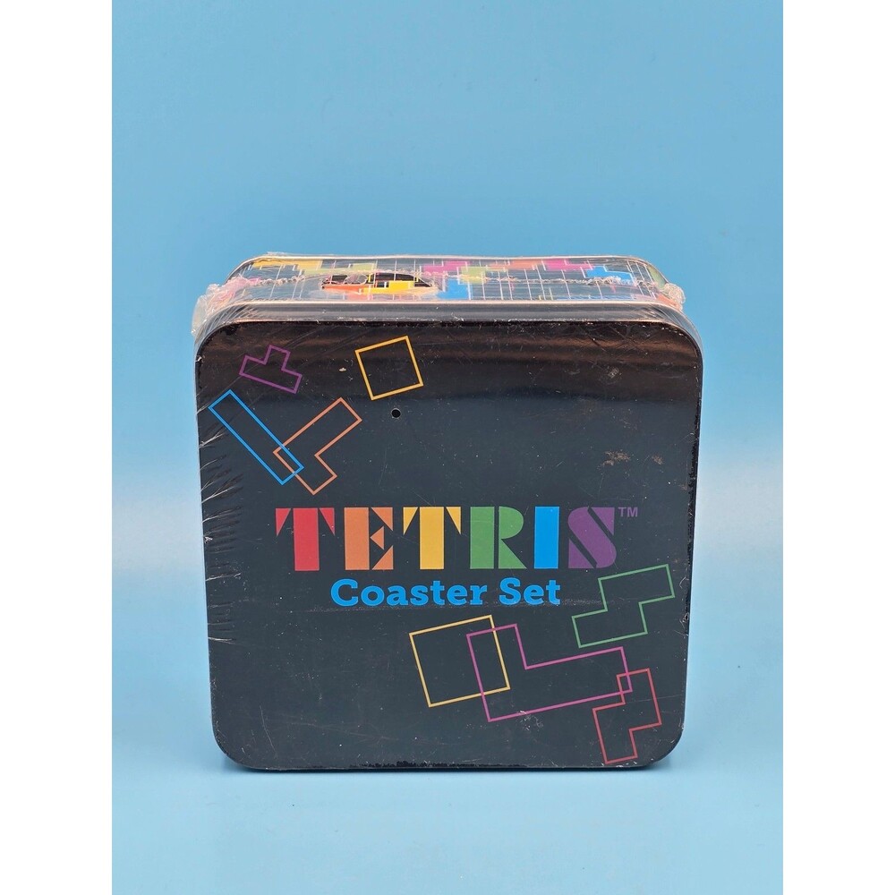 Coaster Set - Tetris - 10 pc with Tin Storage Box New Licensed
